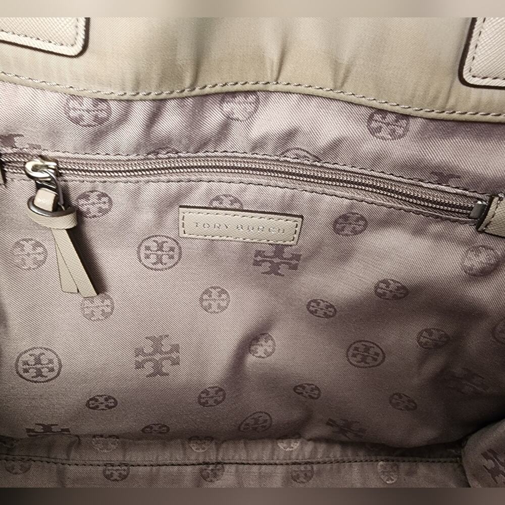 Tory Burch Ella Studded Tan Tote Bag - Picture 4 of 16